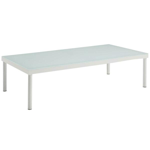 Modway Furniture 20 H x 19.5 W x 19.5 D in. Harmony Outdoor Patio Aluminum Coffee Table, White EEI-2605-WHI